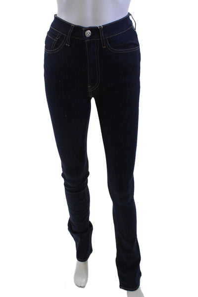 3x1 NYC Women High Rise Flared Skinny Dark Blue Jeans Size 25