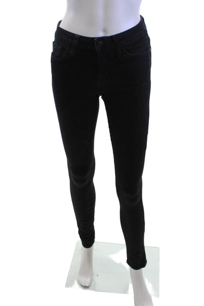 Joes Womens Skinny Jeggings Black Mid Rise Button Fly Size 25