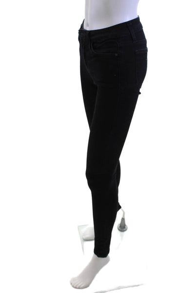 Joes Womens Skinny Jeggings Black Mid Rise Button Fly Size 25