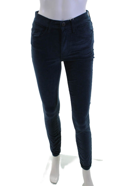 3x1 NYC Women Dark Blue Jeggings 92% Cotton Stretch Button Size 25