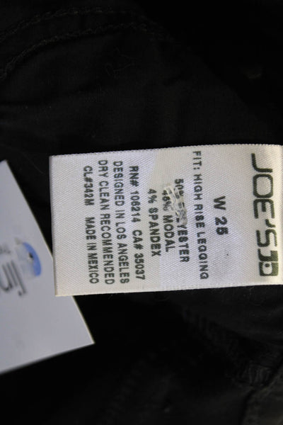 Joes Womens Skinny Jeggings Black High Rise Button Closure Size 25