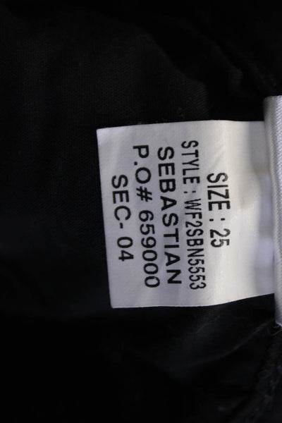 Joes Womens Skinny Jeggings Black High Rise Button Closure Size 25