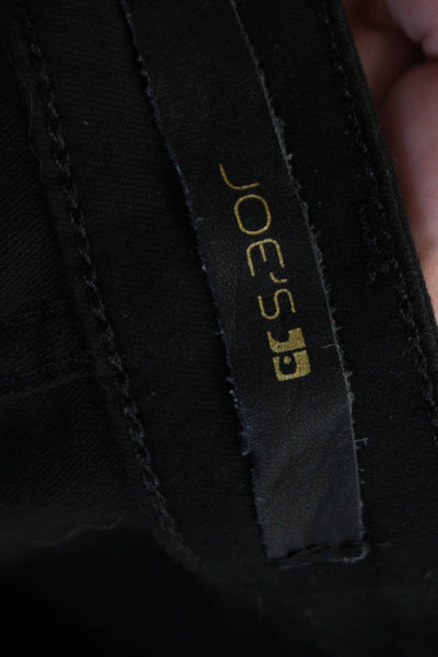 Joes Womens Skinny Jeggings Black High Rise Button Closure Size 25