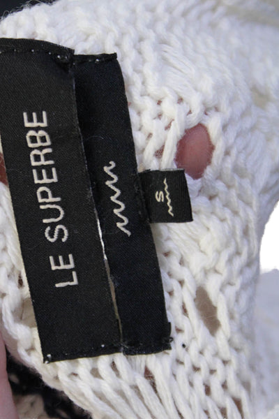 Le Superbe Women Cropped Camisole White Striped Size S