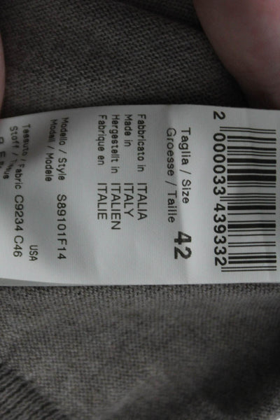 Peserico Women Cardigan Beige V-Neck Hook & Eye 100% Cotton 3/4 Sleeve Size 42