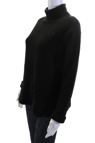 Oak + Fort Womens Black Mock Neck Pullover Sweater Long Sleeve Size S
