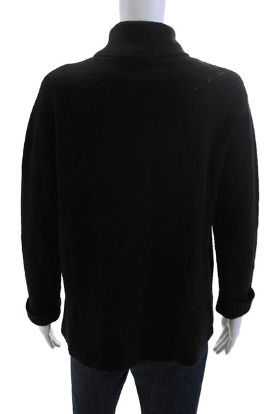 Oak + Fort Womens Black Mock Neck Pullover Sweater Long Sleeve Size S