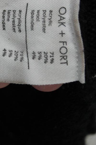 Oak + Fort Womens Black Mock Neck Pullover Sweater Long Sleeve Size S
