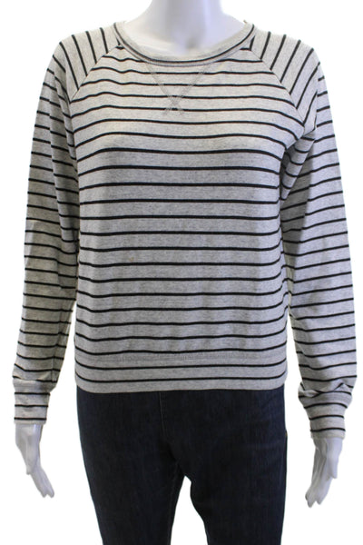 Solid & Striped Women Pullover Sweatshirt Gray Striped Long Sleeve Size XS