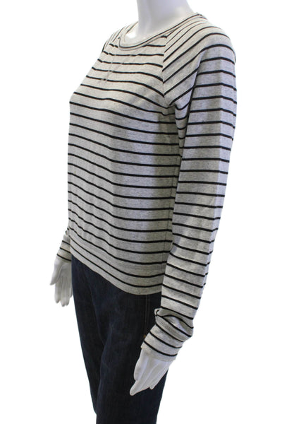 Solid & Striped Women Pullover Sweatshirt Gray Striped Long Sleeve Size XS