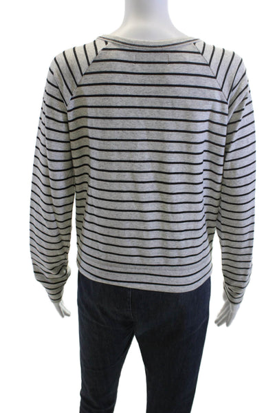 Solid & Striped Women Pullover Sweatshirt Gray Striped Long Sleeve Size XS