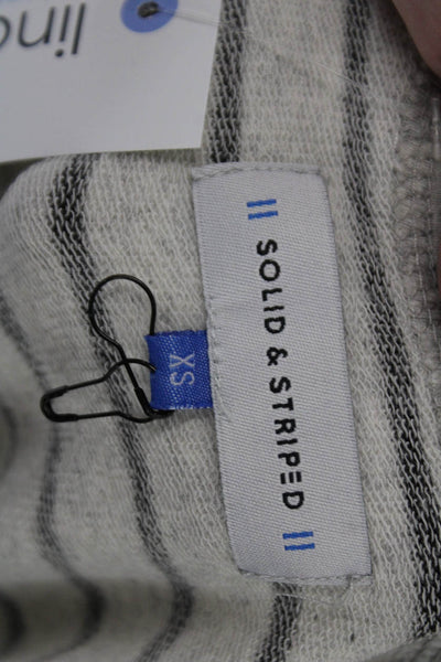 Solid & Striped Women Pullover Sweatshirt Gray Striped Long Sleeve Size XS