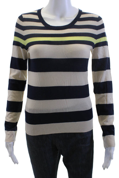 Christopher Fischer Women Pullover Cashmere Striped Crewneck Beige Size S