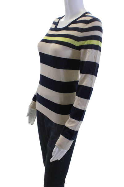 Christopher Fischer Women Pullover Cashmere Striped Crewneck Beige Size S