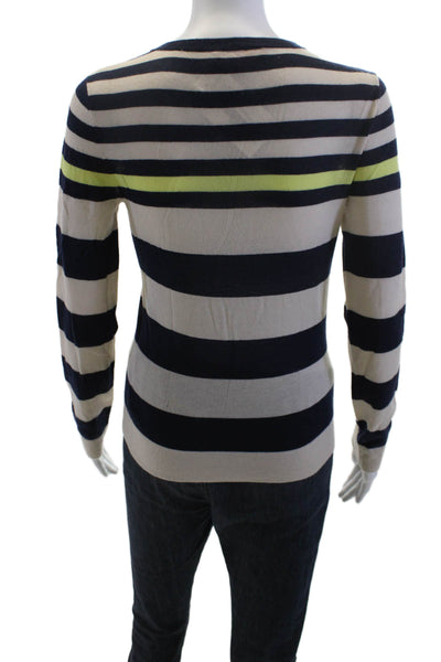 Christopher Fischer Women Pullover Cashmere Striped Crewneck Beige Size S