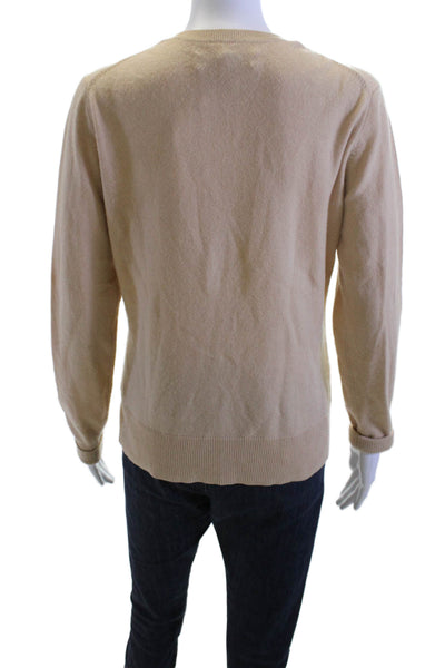 Collection Fifty Nine Unisex Beige Cashmere Cardigan Crewneck Size M