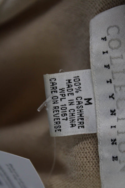 Collection Fifty Nine Unisex Beige Cashmere Cardigan Crewneck Size M