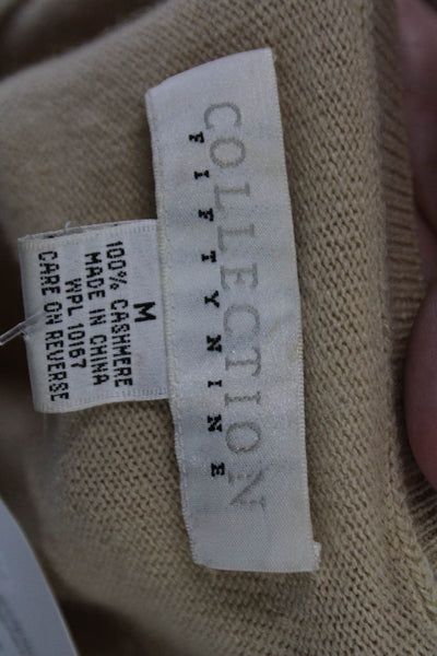 Collection Fifty Nine Unisex Beige Cashmere Cardigan Crewneck Size M