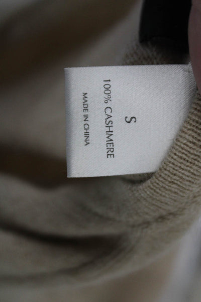 Saks Fifth Avenue Women Beige Cashmere VNeck Pullover Sweater LongSleeve Size S