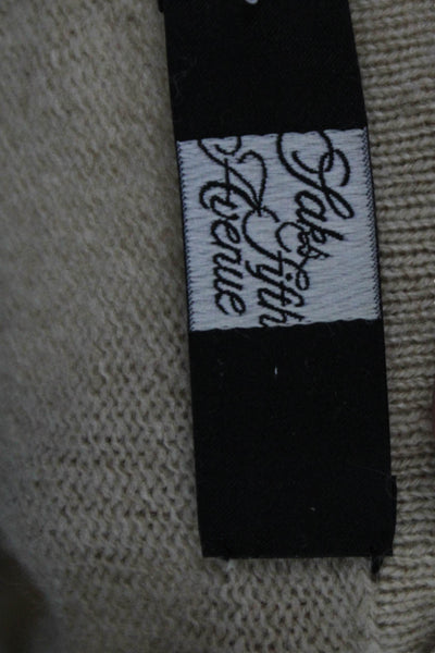 Saks Fifth Avenue Women Beige Cashmere VNeck Pullover Sweater LongSleeve Size S