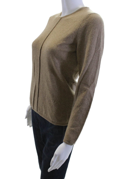 Rani Arabella Womens Beige Cashmere Sweater Crewneck Long Sleeve Size S