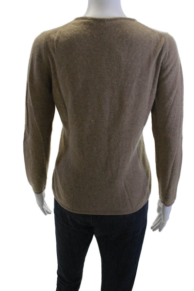 Rani Arabella Womens Beige Cashmere Sweater Crewneck Long Sleeve Size S