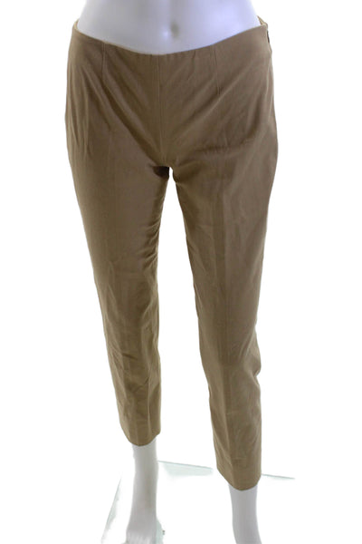 Theory Womens Ankle Cropped Khaki Pants Beige 95% Cotton Size 2