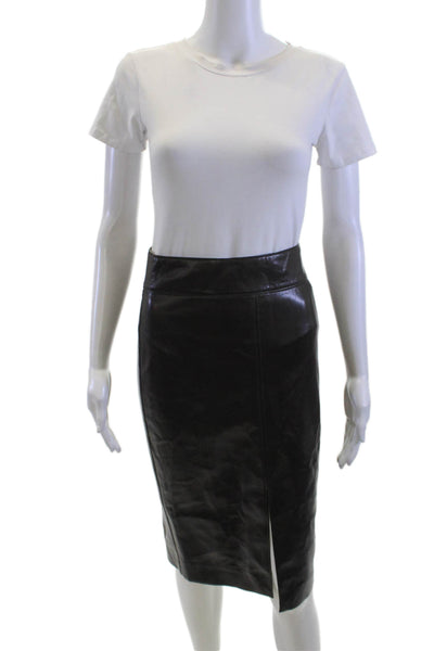 Babaton Womens Straight Pencil Skirt Black Knee Length 100% Polyurethane Size 0
