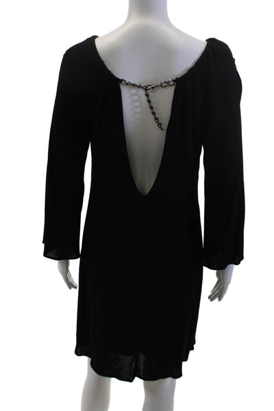 Milly Women Shift Dress Black Long Sleeve Viscose Size M