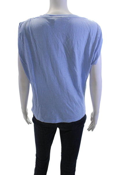 DKNY Women Basic Jersey T-Shirt Light Blue Short Sleeve Crew Neck Size S
