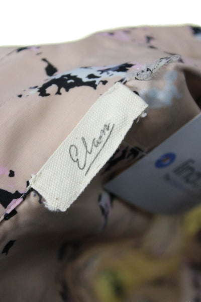 Elan Womens Beige Collared Button Up Blouse Long Sleeve 100% Polyester Size M