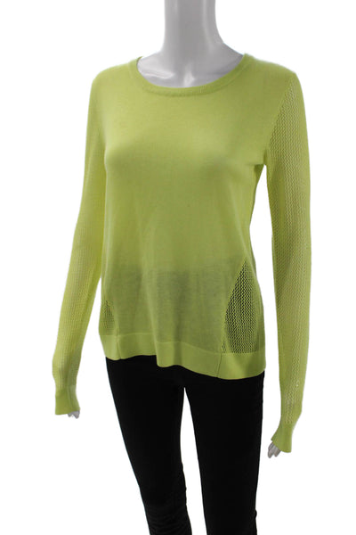 Cabi Womens Pullover Sweater Yellow Crew Neck Long Sleeve Size XS