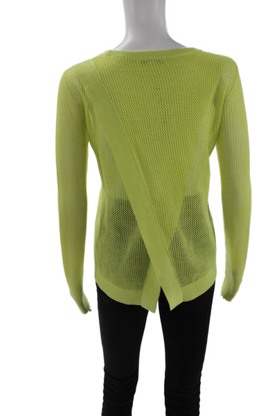 Cabi Womens Pullover Sweater Yellow Crew Neck Long Sleeve Size XS