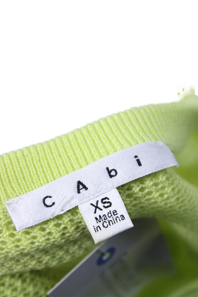 Cabi Womens Pullover Sweater Yellow Crew Neck Long Sleeve Size XS