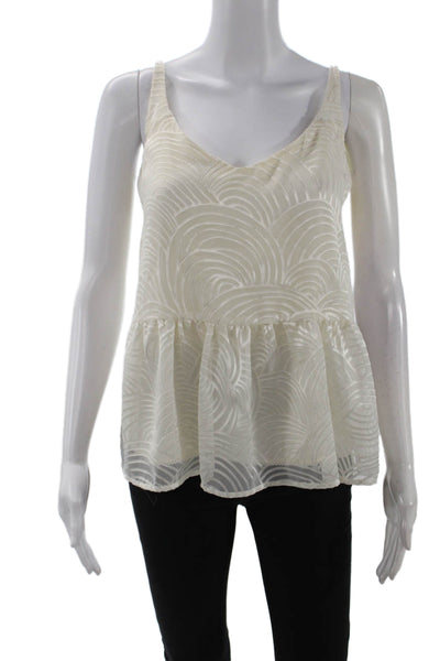 HD In Paris Womens V-Neck Boho Camisole White Petite Size S