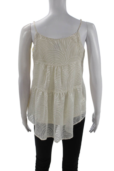 HD In Paris Womens V-Neck Boho Camisole White Petite Size S