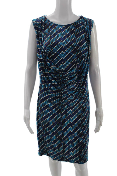 Calvin Klein Women Sheath Dress Black Sleeveless Mid-Calf Geometric Size 10