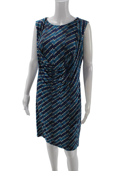 Calvin Klein Women Sheath Dress Black Sleeveless Mid-Calf Geometric Size 10