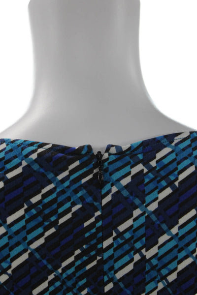 Calvin Klein Women Sheath Dress Black Sleeveless Mid-Calf Geometric Size 10