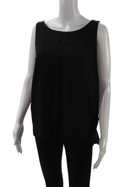 Moschino Women Basic Sleeveless Black Tank Top Round Neck Size S