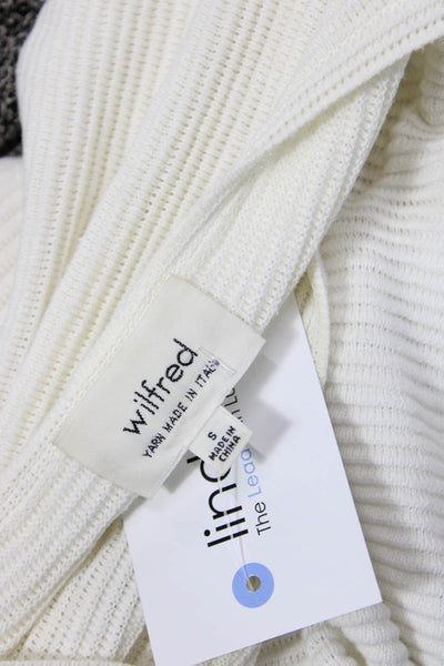 Wilfred Women White Striped Pullover Sweater 3/4 Sleeve Size S