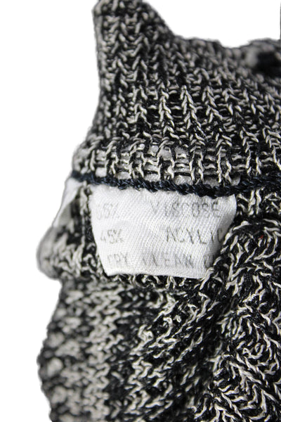 Anne Klein Women Pullover Sweater Black Short Sleeve Round Neck Size M