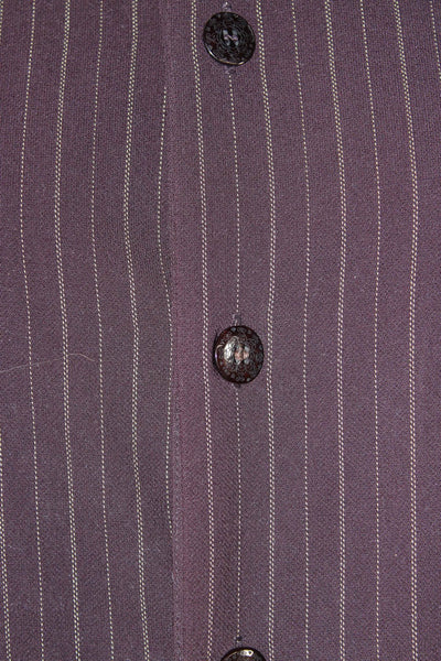 Bill Blass Womens Black Striped Collared Blazer Long Sleeve Button 90s Size M