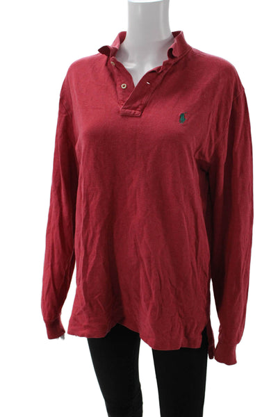Polo Ralph Lauren Mens Polo Red Collared Long Sleeve Cotton Classic Size M
