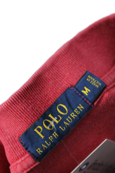 Polo Ralph Lauren Mens Polo Red Collared Long Sleeve Cotton Classic Size M