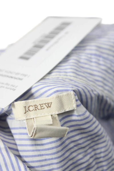 J Crew Womens Basic Collared Button-Up Long Sleeve Blue Cotton Top Size 2