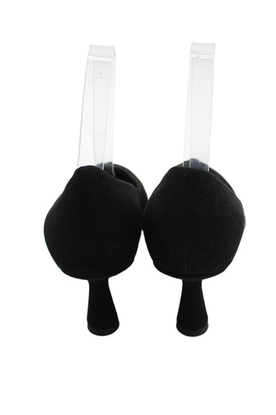 Kennel & Schmenger Womens Suede Bella Pointed Toe Slip On Heels Black Size 7.5