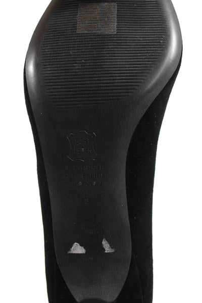 Kennel & Schmenger Womens Suede Bella Pointed Toe Slip On Heels Black Size 7.5