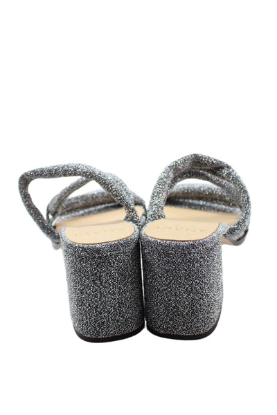 Anaki Womens Malibu Metallic Strappy Slip On Open Toe Heels Silver Size EUR 39