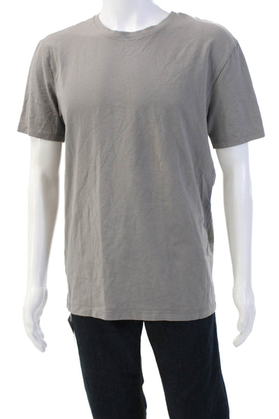 Zara Mens Basic T-Shirt Gray Cotton Blend Crew Neck Short Sleeve Size XL